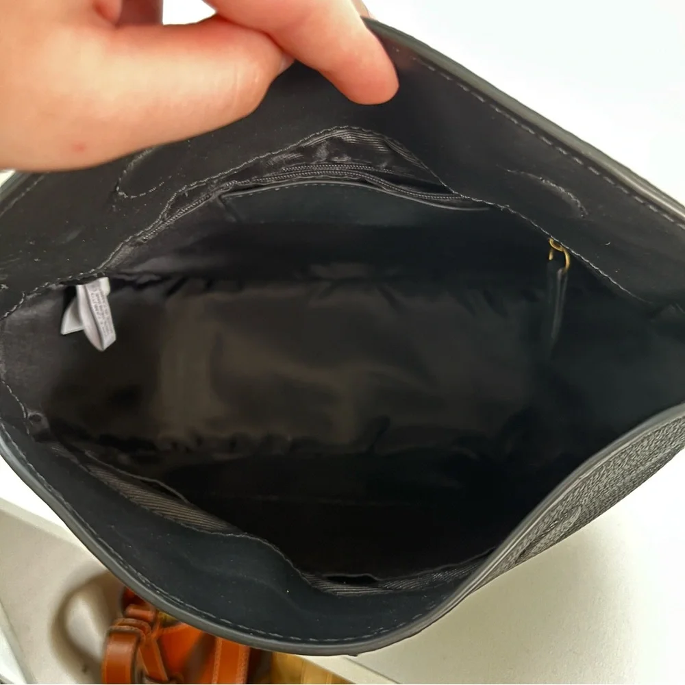 VINCE CAMUTO Black Jenna Nayla Studded Leather Hobo Shoulder Bag